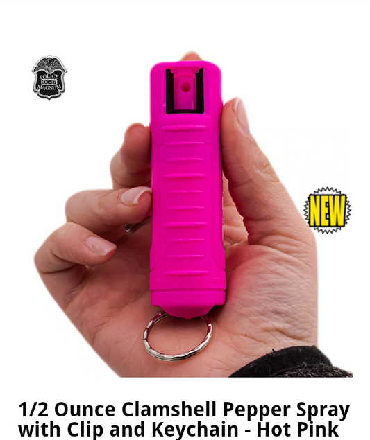 Pepper Spray with Clip and Keychain - Pink