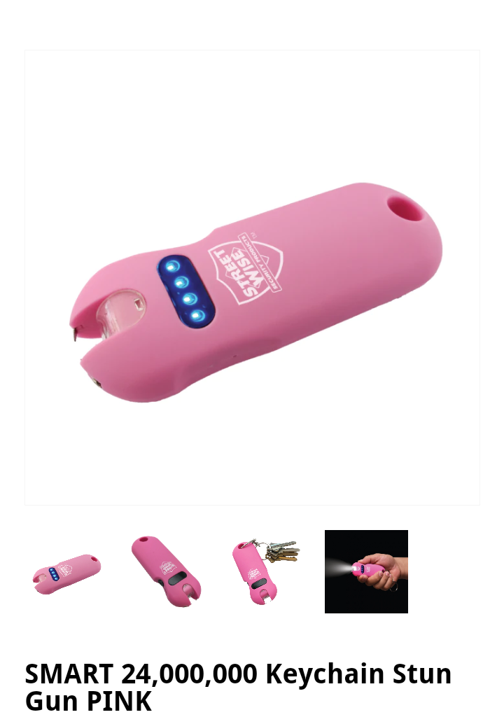 Smart Keychain Stun Gun-Pink.