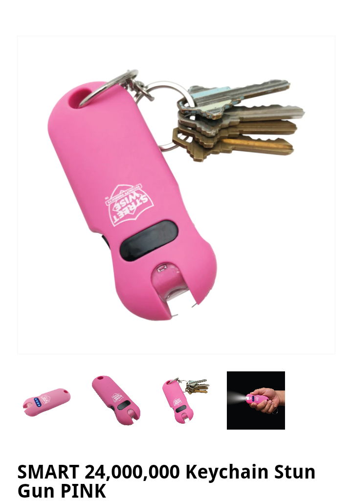 Smart Keychain Stun Gun-Pink.