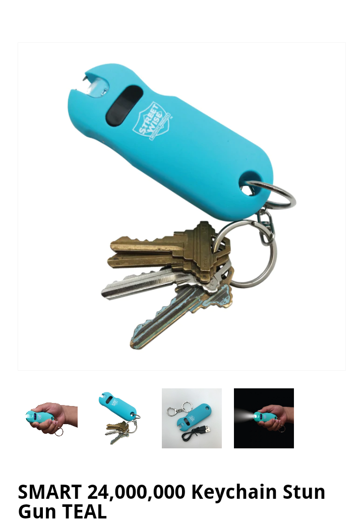 Smart KeyChain Stun Gun-Teal