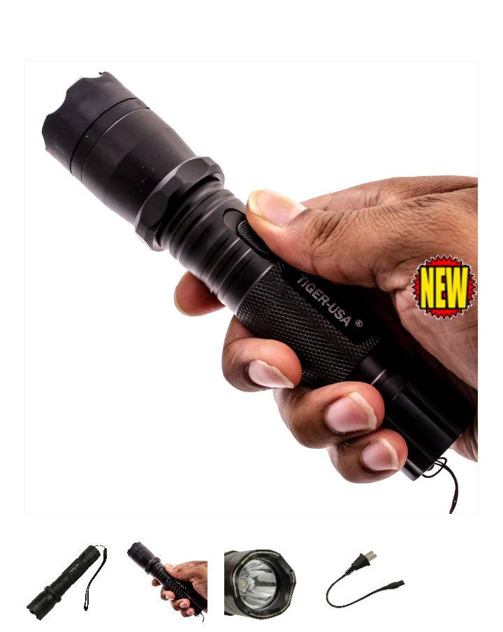 SHOCKDROP Flashlight Stun Gun-Black